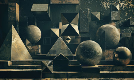 Abstract background with geometric compositionの素材