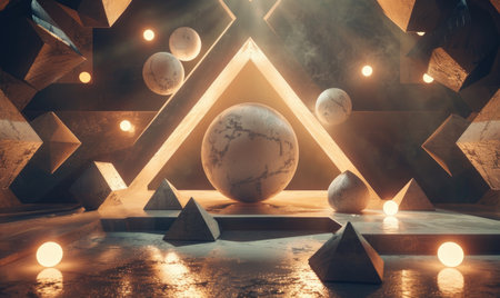 Abstract background with geometric compositionの素材