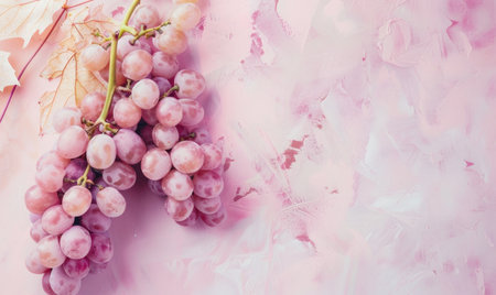 Grapes on a pastel blush backgroundの素材