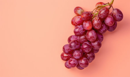 Grapes on a pastel peach backgroundの素材