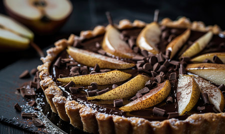 Pear and chocolate tartの素材