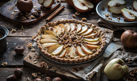 Pear and hazelnut tartの素材