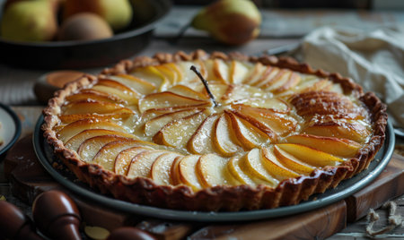 Pear and almond frangipane tartの素材