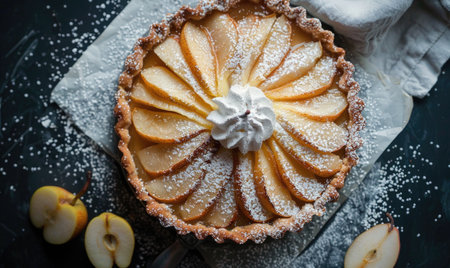 Pear tart with almond creamの素材