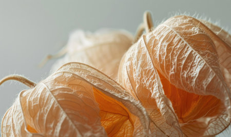 Detailed close-up of physalis with the husk intactの素材