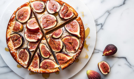 Fig and hazelnut tart with a buttery crust and hazelnut creamの素材