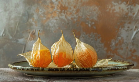 A cluster of physalis with some husks openの素材
