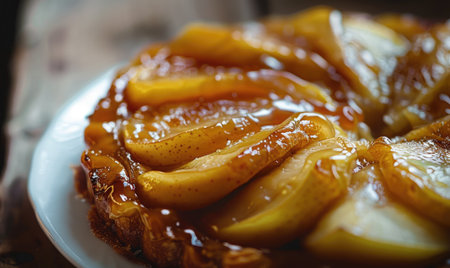 Pear tart tatin, caramelized and flakyの素材