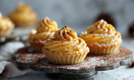 A pumpkin tartlets with a creamy fillingの素材