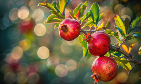 Macro image of a pomegranate with water dropletsの素材
