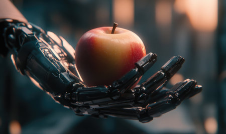 Cybernetic arm holding an appleの素材