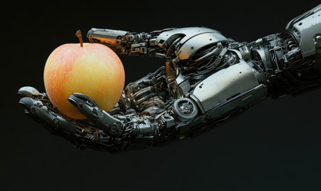 Cybernetic arm holding an appleの素材