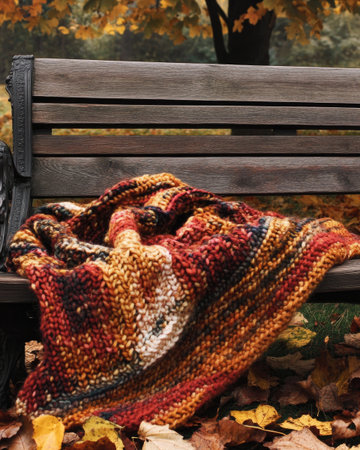 Chunky knitted autumn blanketの素材