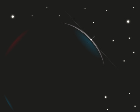 Rising star in space. Colored vector illustration.のイラスト素材