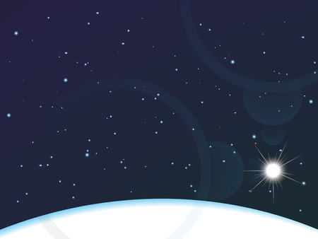 Rising star in space. Colored vector illustration.のイラスト素材