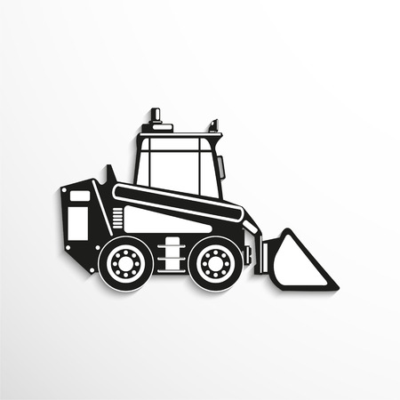 Construction machinery. Loader. Vector icon.のイラスト素材