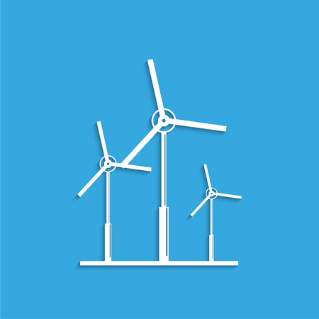 Wind turbines. Symbol. Vector icon.のイラスト素材