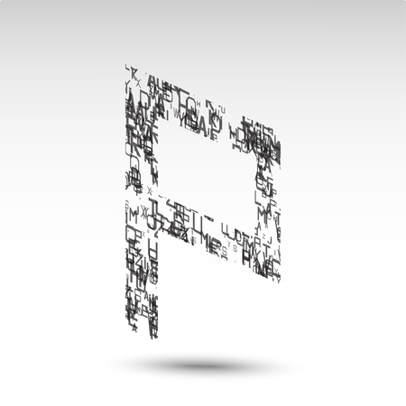 Letter of the Latin alphabet. Vector illustration.のイラスト素材
