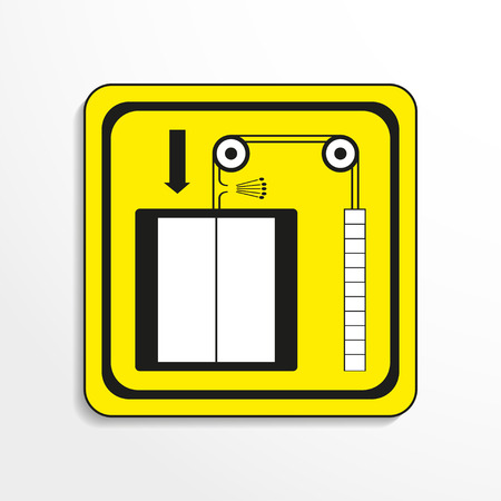 Danger sign. Broken elevator. Vector icon.のイラスト素材