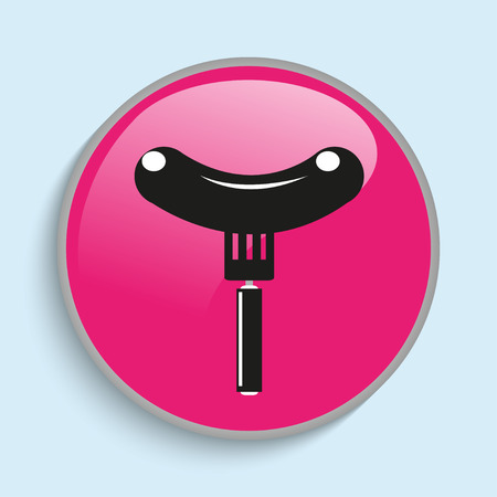 Sausage on a fork. Vector icon.のイラスト素材