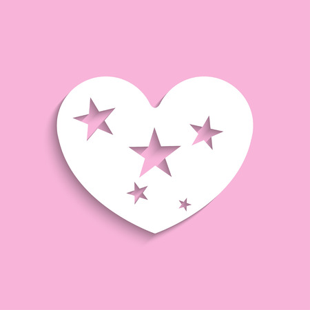 Heart with stars. Vector icon.のイラスト素材