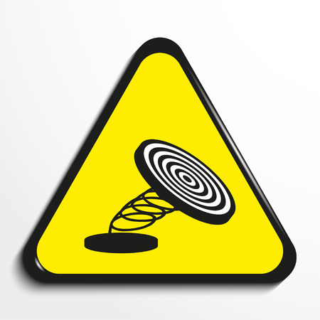 Triangle with a symbol "platform on a spring". Vector illustration.のイラスト素材