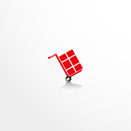 Trolley for transporting goods. Vector icon.のイラスト素材