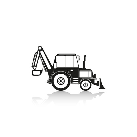 Construction machinery. Tractor. Vector icon.のイラスト素材