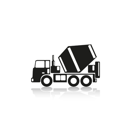 Truck concrete mixer. Vector icon.のイラスト素材