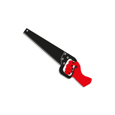 Wood saw in hand.のイラスト素材