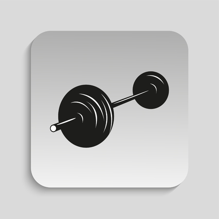 Rod in weightlifting. Vector icon.のイラスト素材