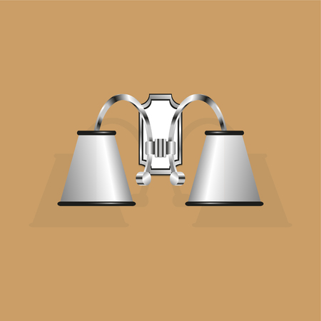 Wall mounted electric lamp. Vector illustration.のイラスト素材