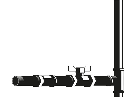 Plumbing pipes and joints on a certain background. Vector illustration.のイラスト素材