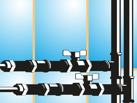 Plumbing pipes and joints on a certain background. Vector illustration.のイラスト素材