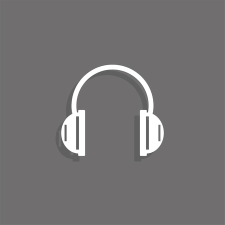 White headphones icon on a gray backgroundのイラスト素材