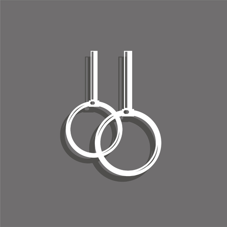 Sports symbols. Exercises on the rings. Vector icon.のイラスト素材