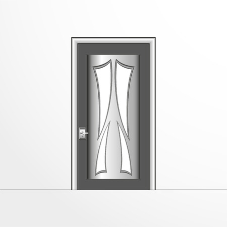 A door illustration in gray colors.のイラスト素材