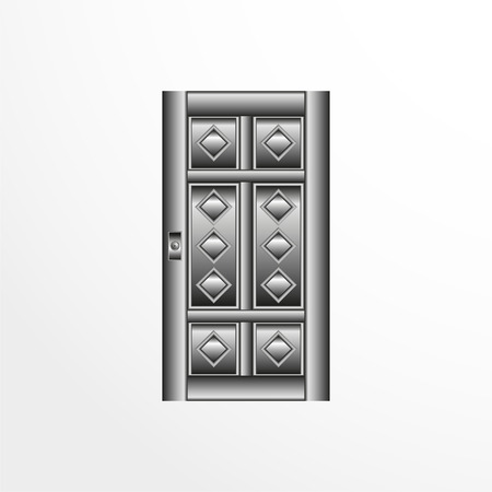 A door illustration in gray colors.のイラスト素材