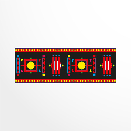 Decorative stripes in ethnic style. Vector illustration.のイラスト素材