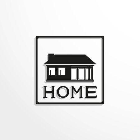 House. Home Black-white vector icon.のイラスト素材