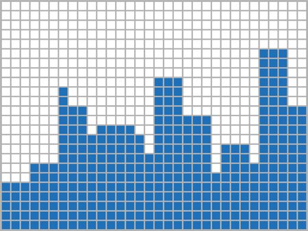 Blue and white squares on a gray background. Abstract composition. Vector illustration.のイラスト素材