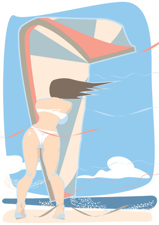 kiteboarding windのイラスト素材