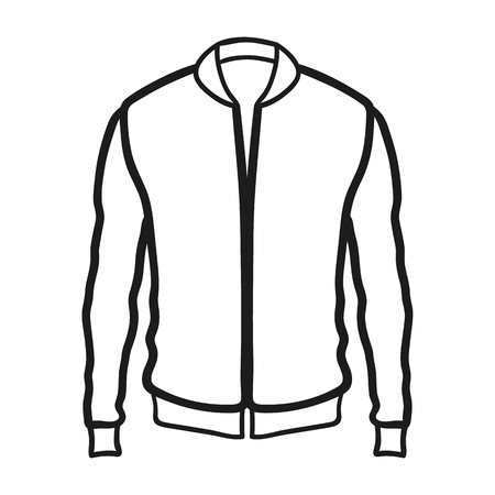 Beautiful hand-drawn outlined icon of a jacket in white backgroundのイラスト素材