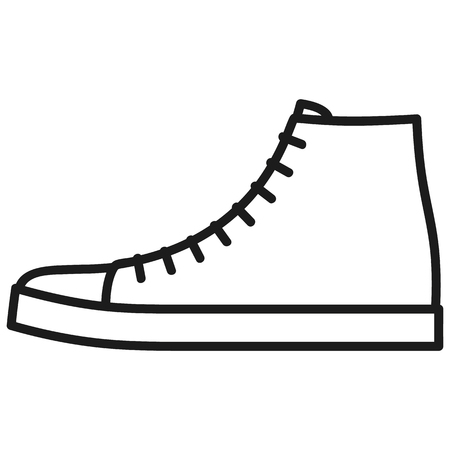 Beautiful hand-drawn outlined icon of a men's shoe in white backgroundのイラスト素材