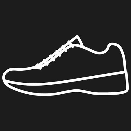 Beautiful hand-drawn outlined icon of a women's shoe in dark backgroundのイラスト素材