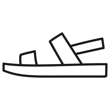 Beautiful hand-drawn outlined icon of a women's shoe in white backgroundのイラスト素材