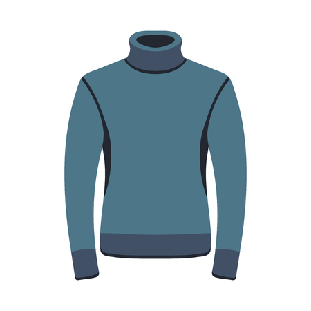 Beautiful hand-drawn colored icon of a sweater in white backgroundのイラスト素材