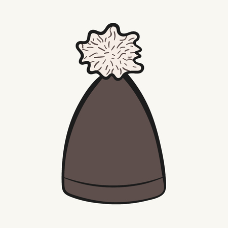 Beautiful colored icon of a winter cap in light backgroundのイラスト素材