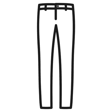 Beautiful hand-drawn outlined icon of a men's pants in white backgroundのイラスト素材