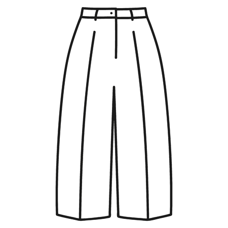 Beautiful hand-drawn outlined icon of a men's pants in white backgroundのイラスト素材
